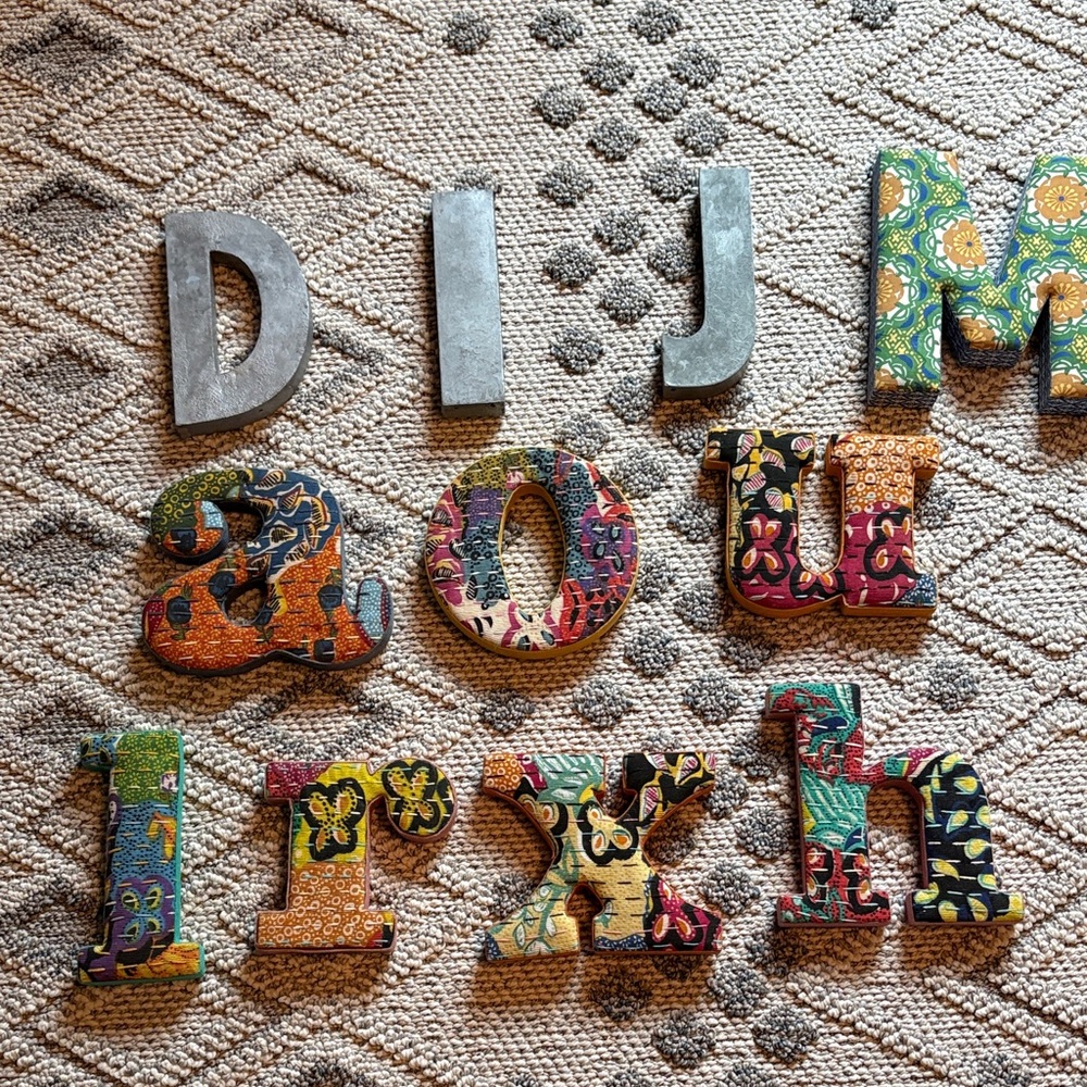 Anthropologie Vibrant Patterned Alphabet Wall Art